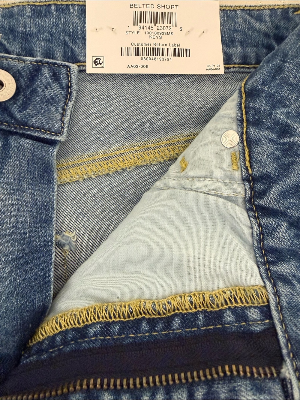 Style & Co. Blue Denim Belted Shorts NWT size 14 - Picture 4 of 6